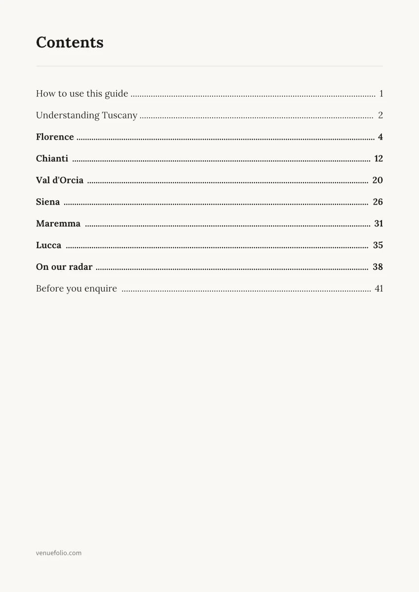 the-venue-folio-tuscany-wedding-venue-guide-contents